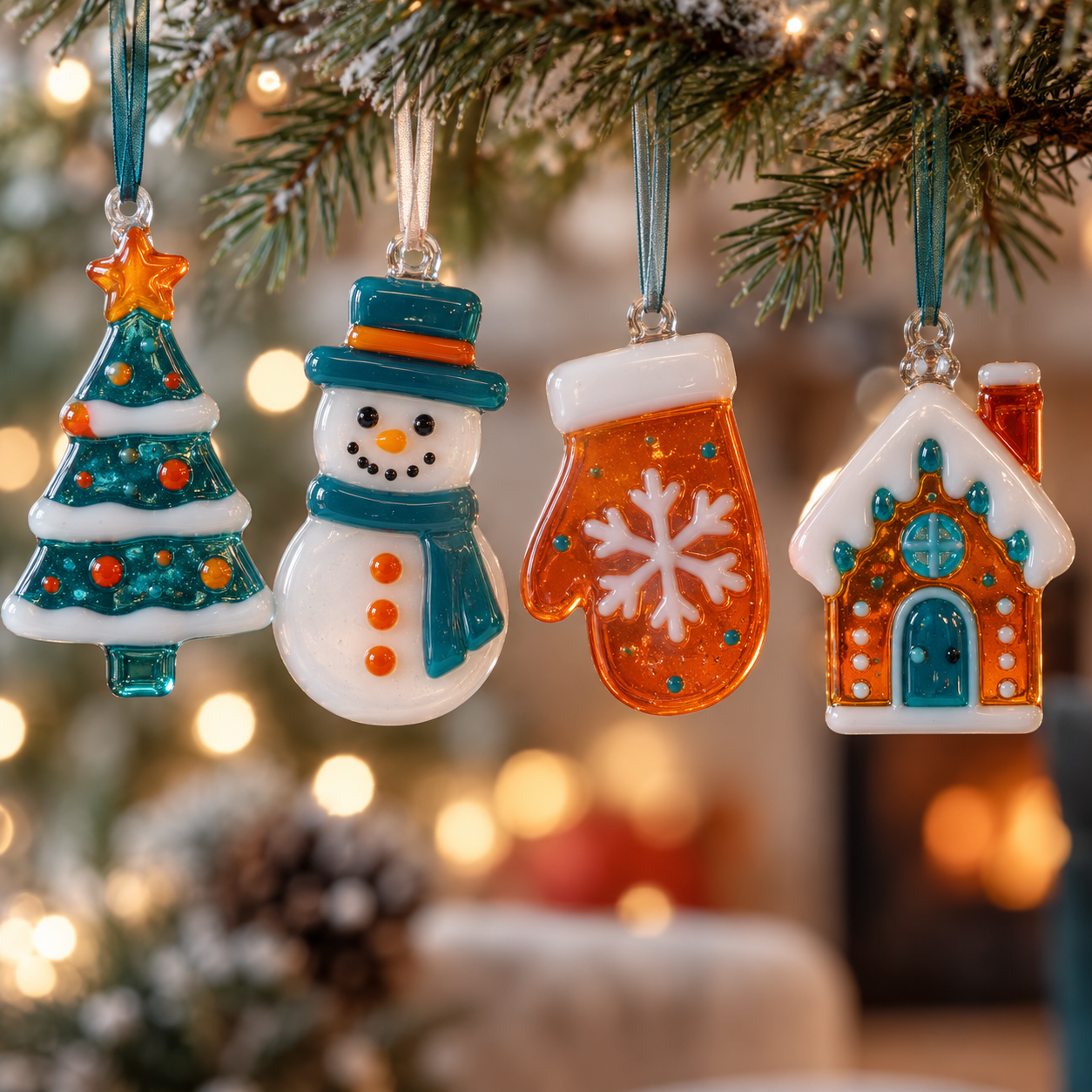 Glass Fusion Christmas Ornaments